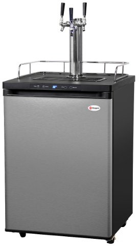 Kegco K309SS-3HB Triple Faucet Digital Homebrew Kegerator - Stainless Steel Door