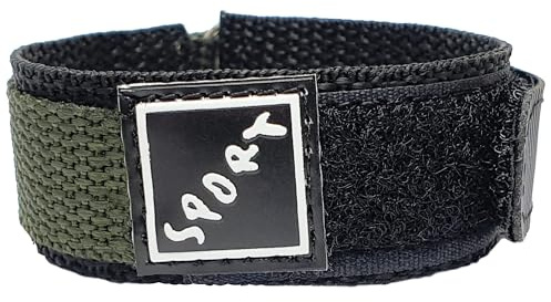 Talk Time Wrap Around Hook and Loop Sports Watch Strap Band Green (20mm)