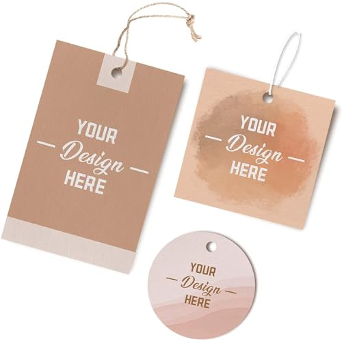 50-200 pcs Custom Hang Tags, Personalized Clothing Tags with Logo & Text, Custom Tag for Handmade ltems, Business Ideal for Apparel, Jewelry, Weddings, Mother's Day, Gift Label