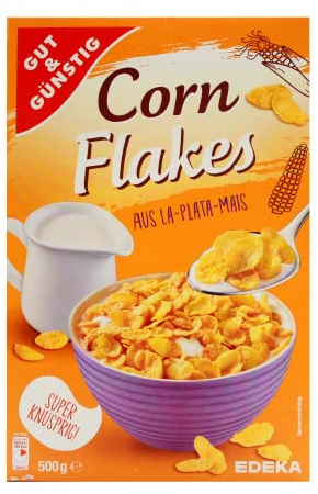 Gut & Günstig Cornflakes, 4er Pack (4 x 500g)