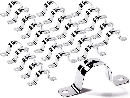 Fascetta per tubo 50 mm Morsetto sella 18 pezzi Cinghia U 304 Clip per tubi acciaio inox per tubo flessibile da parete per staffa di fissaggio tubo del gas o installazione di tubi flessibili (M50)