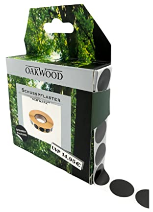 OAKWOOD Schusspflaster & Punktetiketten rund | Ø19mm – 2.000 Stück in Spenderbox | Schwarz, Weiß, Gold, Silber, Neongelb | Markierungspunkte für Sport, Büro, Kalender, Organisation (Schwarz)