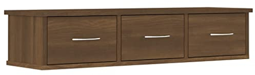 vidaXL Wandschrank TV Schrank Hängeschrank Fernsehschrank Lowboard Fernsehtisch HiFi TV Möbel Wohnzimmer Braun Eichen-Optik 88x26x18,5cm Holzwerkstoff