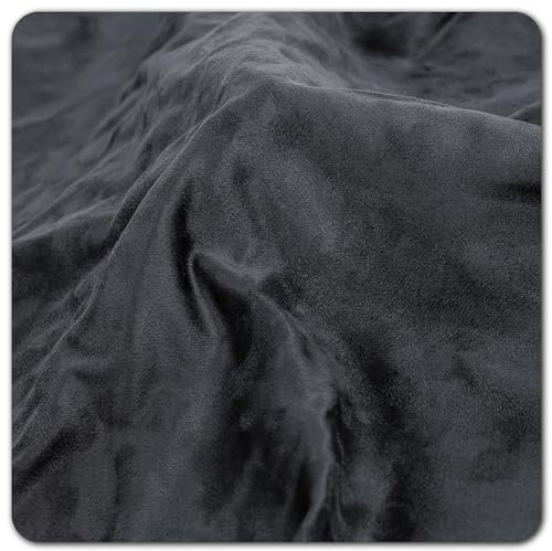 Folindo® Mikrofaserstoff Folie Dunkel Grau 40 x 152cm - Selbstklebende Luftkanal Autofolie Blasenfrei - Wildleder Velours Optik Strech Dehnbar