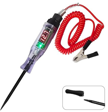 Circuit Tester, 3-70v Dc Voltage Tester with Digital Test Light Flashlight Measures Polarity Continuity, for Automotive Fuse Tester Wiring Circuit Checking