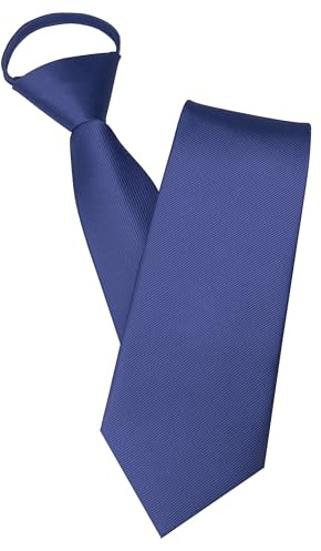 JEMYGINS Herren Reißverschlusskrawatte helles Marineblau Krawatte - Eleganter Look in Sekundenschnelle