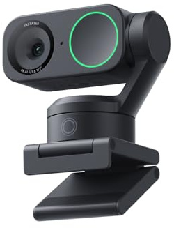 Insta360 Link 2 PTZ - Cámara Web 4K con cardán de Doble Eje Alimentado por IA con Sensor de 1/2 Pulgada para Mayor Detalle, Audio Profesional, Control de Gestos, HDR, Seguimiento de IA, Vista de