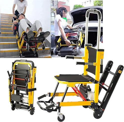 AFLEPCBRQ Sube escaleras eléctrica Silla de Ruedas Sube escaleras Silla de Ruedas, Sube escaleras eléctrica para Pacientes de Edad Avanzada - Sube escaleras con Carretilla elevadora eléctrica - Silla