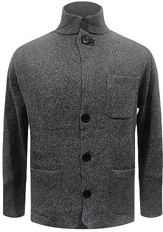 SRZYMJ Herren Strickjacke Cardigan, Strickjacke Herren Gestrickt Winddichte Strickpullover Warm Sweatjacke Robust Cardigan Atmungsaktiv Strickmantel Elegant Übergangsjacke Winterjacke