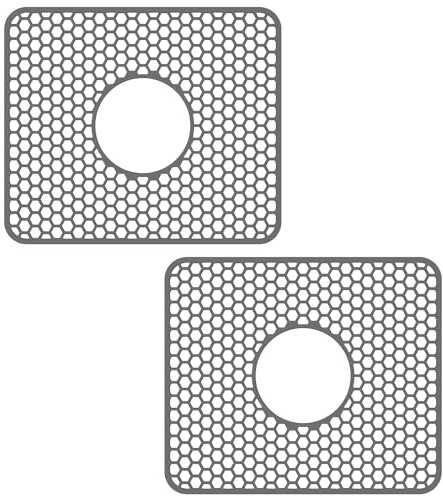 BAODBF 2 stycken diskhoinlägg silikon, diskhomatta, diskmatta för diskho, diskbänksmatta för dränering, isolering (medelhål)
