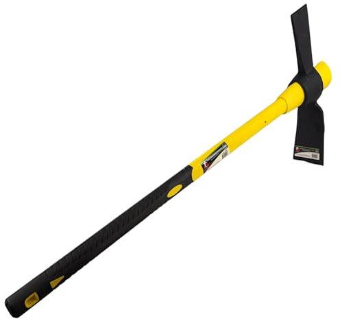 Easy Shopping® 5lb Mattock Pickaxe with Fibreglass Handle, Heavy Duty, Non-Slip, Ideal for Gardening & Builder Work, 92cm Length