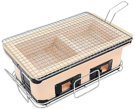 Kolbordsgaller, Kolkeramikspis i Japansk Stil, Keramisk Kolgrill, Bordsgrill, Bärbar Utomhusgrill, Grillugn Inomhus(40x23.5x16cm/15.7x9x6in)
