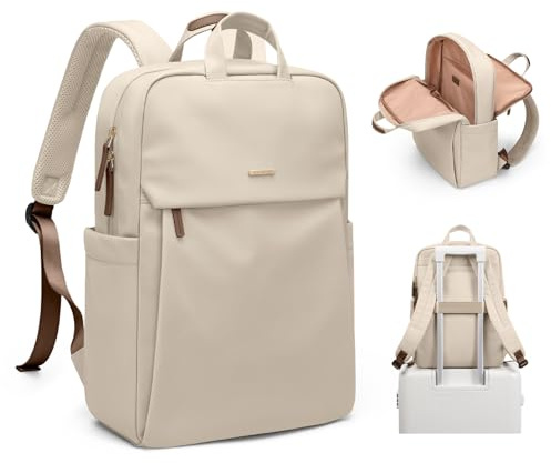 GOLF SUPAGS Mochila Portatil para Mujer Casual Mochila Viaje Mochila para Trabajo Universidad Mochila Ordenador Portatil 15.6 Pulgadas (Albaricoque)