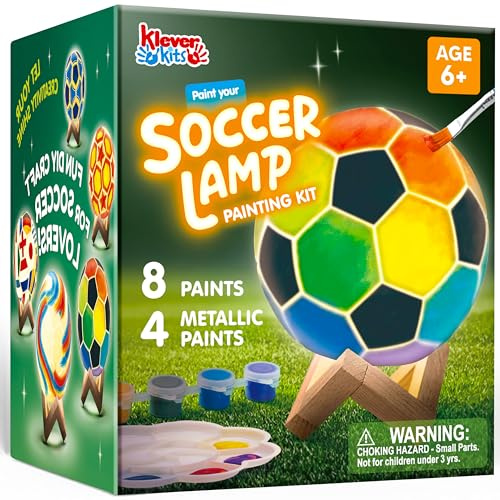 Klever Kits Juego de pintura para manualidades, lámpara de fútbol, juego de pintura para niños, juego creativo para niños a partir de 6, 7, 8, 9, 10, 11, 12 años, regalos para niños de 6 a 12 años