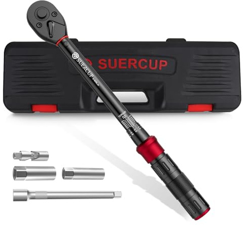 SUERCUP 3/8 tum momentnyckel, 5–60 Nm momentnyckel set 5 delar