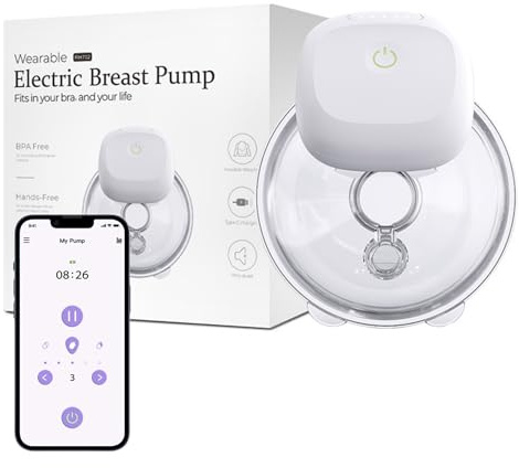 Sacaleches Electrico portátil con APP modelo 2026, Extractor de leche manos libres con Sellado Antifuga, Seguimiento de las tomas con APP en Español, Inalámbrico y libre de BPA, 200 gramos y 5 niveles