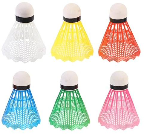 KAILIKETIY 6 Palline da Badminton Colorate in Schiuma Morbida, Volani Sicuri per Sport All'aperto e Giochi Ricreativi Colore Casuale