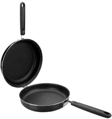 IBILI 407226 Sarten doble para tortillas de patatas indubasic, 26 cm. Aluminio. Voltea tortillas.