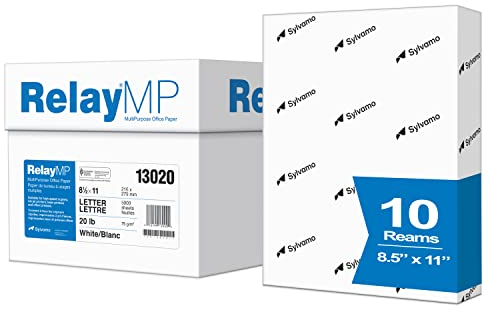Relay MP, Multipurpose Copy Paper, 20lb, 8.5 x 11, 92 Bright - 10 Ream Carton / 5,000 Sheets (013020C)
