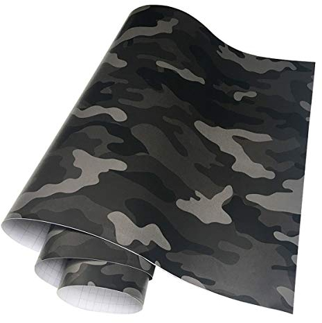 LKXHarleya Noir Camouflage Vinyle Film Adhésif Pour Voiture, Véhicule, Vélo, Moto, Bateau, Ordinateur Portable - Protection Autocollant - 30x152cm