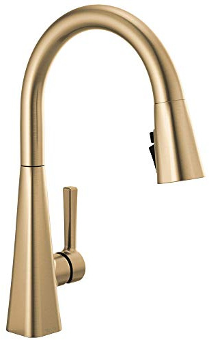 Delta Faucet 19802Z-CZ-DST Single-Handle Kitchen Faucet Pull-Down, Champagne Bronze