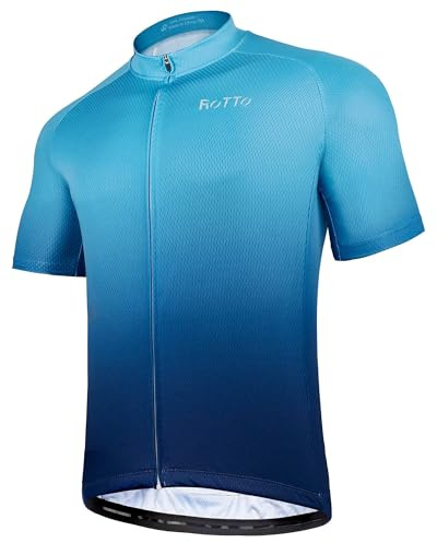 ROTTO Cykeltröja för män, herrtröja, kortärmad cykelskjorta, gradient färgserie, XL
