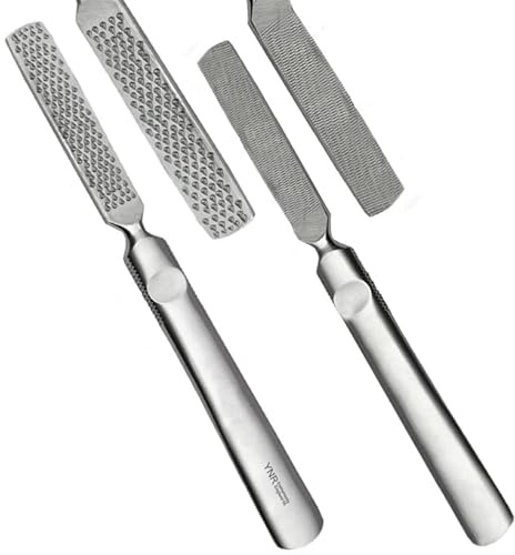 YNR Lima de pie de quiropody, removedor de piel seca, pedicura, aseo de la piel del pie, cuidado pediátrico de los pies, doble cara, removedor de piel seca dura de 7 pulgadas de largo, adecuado para
