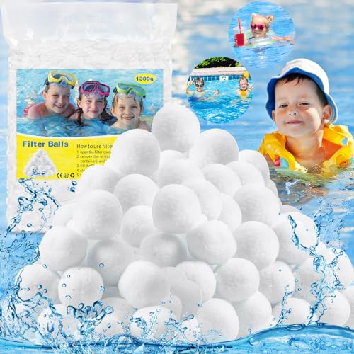 Frasheng Pool Filterbälle, 1300g Filterbälle für Sandfilteranlage, Poolzubehör, Extra langlebige Filter Balls, Reinigende Filterbälle für Pools, Ersatz für Quarzsand, auch Salzwasser geeignet
