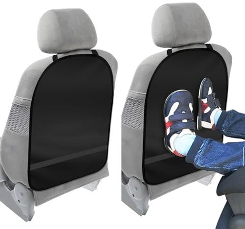 Lot de 2 protections de dossier de voiture imperméables Oxford pour siège de voiture Protection contre les coups de pied pour enfants et chiens