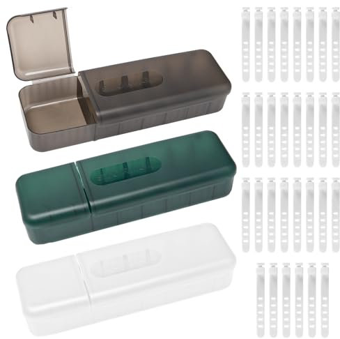 Pilikoll 3 Pièce Boîte de Rangement avec 7 Compartiments & 30 Attaches de câble Boîte de Rangement pour câbles boîte de Rangement câbles avec Couvercle Organisateur de Câbles pour Maison Bureau