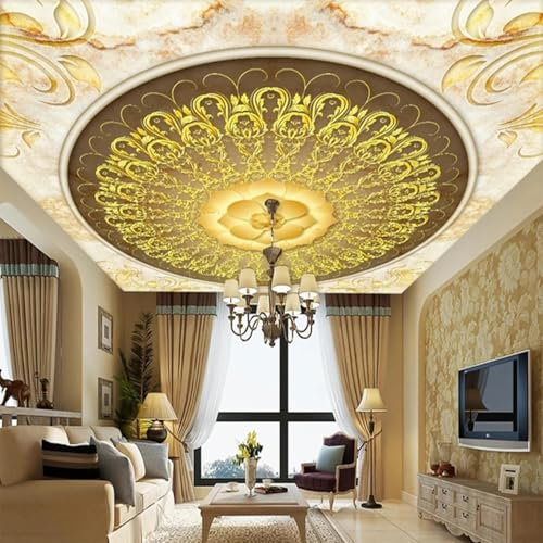 ELOIR Mural de techo de PVC autoadhesivo, papel tapiz 3d, papel tapiz retro de mármol en relieve para sala de estar, dormitorio, decoración de techo, pegatina de pared de fondo