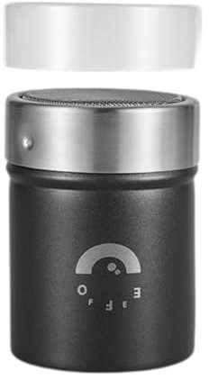 MagiDeal Tamis à Farine en Acier Inoxydable, saupoudreuse à, saupoudreuse à Poivre avec Couvercle, saupoudreuse à Chocolat, Outil de Cuisine, Noir