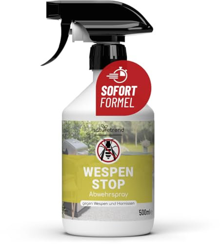 naturetrend Wespen Stop Spray 500ml - Wespenspray für Balkon, Terrasse & Garten I Wespenabwehr für Innen & Außen I Anti Wespen Spray auch gegen Hornissen