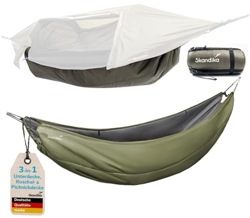Skandika Undertäcke för hängmattält Rian | Underquilt för campinghängmattor, 220 g/m mikrofiberfyllning, 237 × 110 cm, 1,3 kg, maskintvättbar | täcke, hängmatta, tält, camping, utomhus
