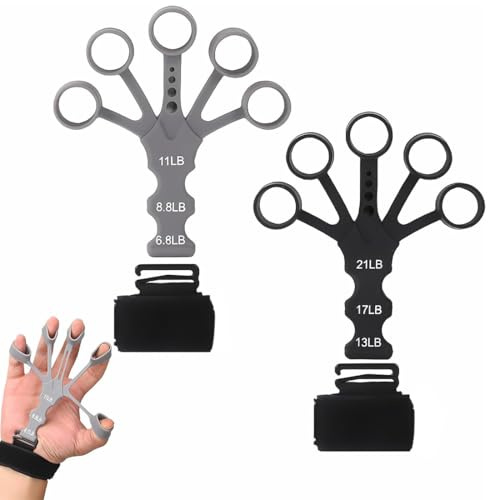COYUN 2pcs Hand Grip Musculation, Musculation Main Kit, Entraîneur de Doigts, Pince de Musculation Antidérapante, pour L'entraînement Musculaire, Sport, Soulagement du Stress(2 modèles)