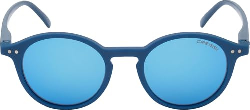Cressi Glance Sunglasses Blue/Mirrored Lens Blue - Occhiali Sportivi da Sole Unisex Polarizzati Ideali per Ambienti Marini e Acquatici, Montatura PC Blu, Lenti TAC Blu a Specchio