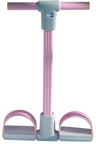 6 Tubes Corde De Résistance À L'étirement Pédale Corde De Tension, Multifonction Bande De Résistance avec Affichage LED, Bande Élastique Extensible avec Pédale pour Cheville Équipement De Fitness