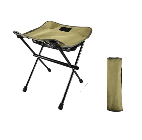 JTKSSCS Fiskestol Lätt bärbar hopfällbar stol för utomhusbruk med väska, aluminiumstol för, pall, säte för fiske och camping (grön)