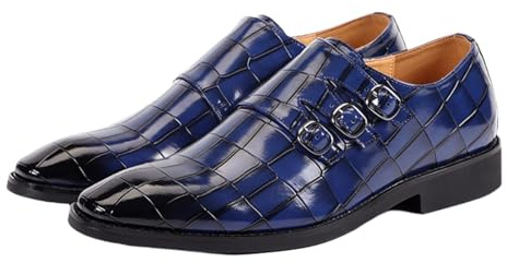 Hantverkade Lacklader Affärsloafers Vintage Dubbel Monk-strap Klädkor For Män Bröllop Och Avslappnade Tillfällen