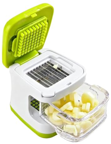 Vitlökshackarpress, 2 i 1 köttkvarn och skärare, handtryck vitlöksskärare för kök, diskmaskinssäker vitlök tärningsverktyg