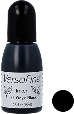 Tsukineko 1/2 Fluid Ounce VersaFine Pigment Inker, Onyx Black