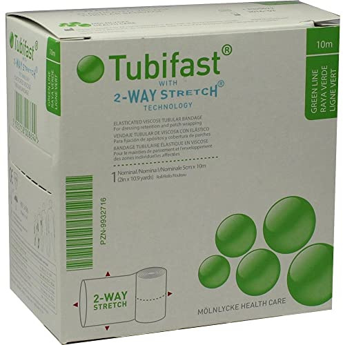 AS ONE Tubifast 2 Stretch Tubular Bandage #2436 (Green Line) – rörbandage – pannband – 179 gram