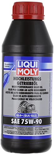 LIQUI MOLY Hochleistungs-Getriebeöl (GL4+) SAE 75W-90 | 500 ml | Getriebeöl | Hydrauliköl | Art.-Nr.: 4433, farblos