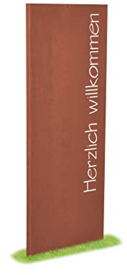 prima terra Deko- und Sichtschutzelement Edelrost Herzlich willkommen H=158cm B=60cm