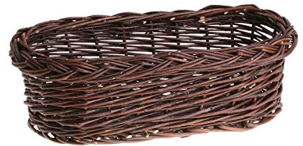 e-wicker24 Jardiniére ovale pour plantes,cache-pot pot de fleurs boîte à fleurs en osier marron naturel,pots de fleurs (100 x 28, H: 18) (90 x28 H19)
