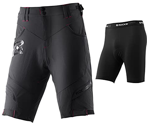 ROCKBROS Pantaloncini MTB Uomo Pantaloncini Ciclismo Corti 3D Imbottitura