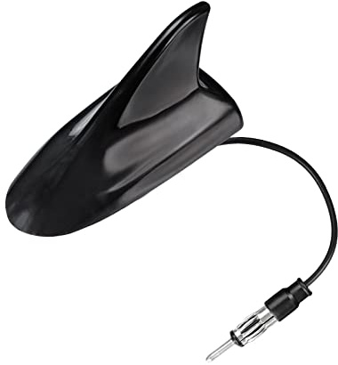 Eightwood Shark Fin Car FM Radio Antenna, Universal Roof Mount Antennae Replacement for Vehicle Car Truck Stereo Receiver Head Unit HD Radio, Drilling Required