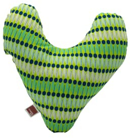 POWER INN Brustkissen Hope ca. 32x34cm | Herzkissen als Schmerzlinderung nach Mastektomie | weiches Unterarm- oder Achselkissen | 100% Baumwolle (Grün/Blau)