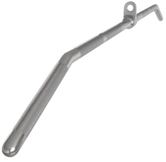 Atletica Latzug-Griff | Verchromter Vollstahl | Gerändelte Griffbereiche mit Markierungen | 122 cm Länge | 25 mm Ø | Drehgelenk und angewinkelte Enden