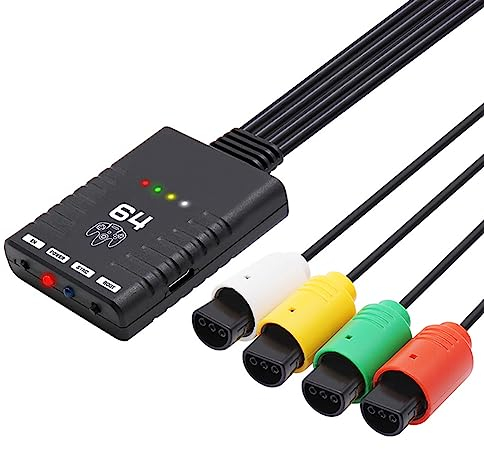 Jerilla N64 Wireless Controller Adapter Kompatibel mit Nintendo 64 Konsole, Bluetooth-Controller-Konverter Unterstützt 4 Joysticks für Xbox One S/Switch Pro/PS4/PS5-Controller